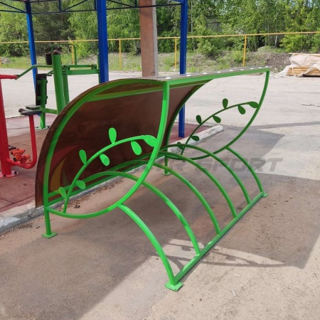 Купить Велопарковка крытая, с веточкой, цв. зеленый в Ханты-Мансийске 