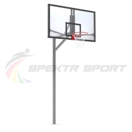 Купить Стойка баскетбольная уличная упрощенная со щитом из оргстекла, кольцом и сеткой SP D 412 в Ханты-Мансийске 