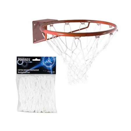 Купить Сетка баскетбольная Torres, нить 4 мм, белая в Ханты-Мансийске 