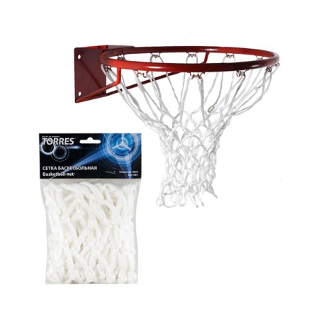 Купить Сетка баскетбольная Torres, нить 6 мм, белая в Ханты-Мансийске 