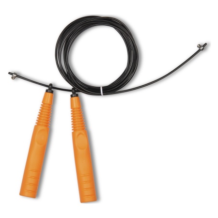 Купить Скакалка высокооборотная Кроссфит стальной шнур в оплетке 2.9 м чёрно-оранжевая в Ханты-Мансийске 
